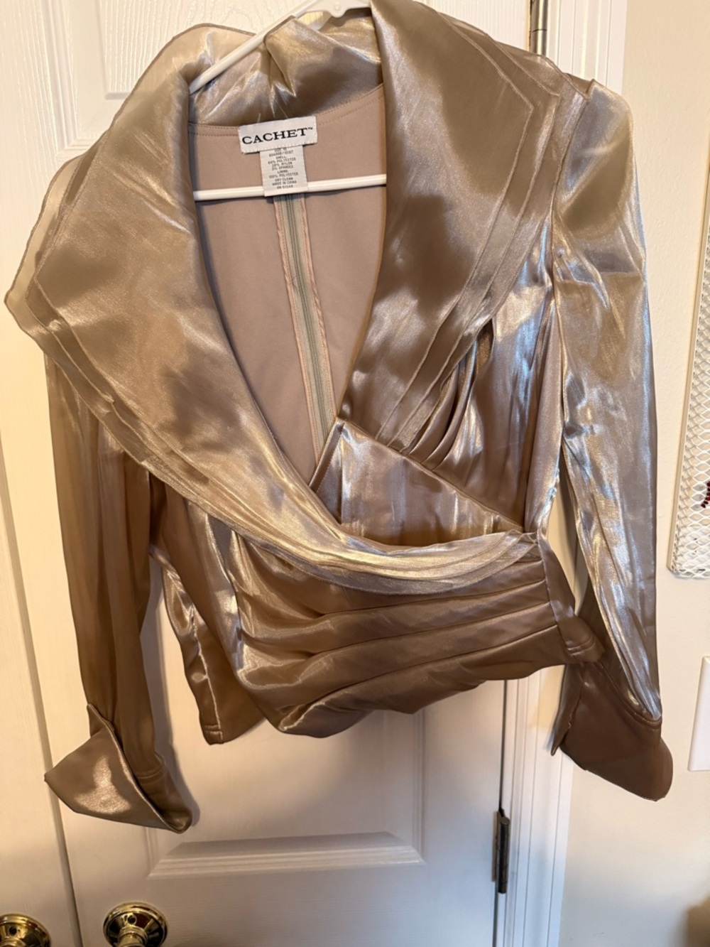 Cachet Shimmery Taupe Evening Jacket
